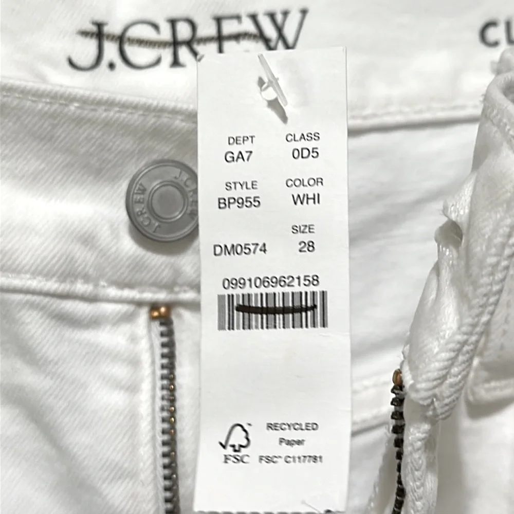 J.Crew 90's Classic Straight Leg Jean in White Wash